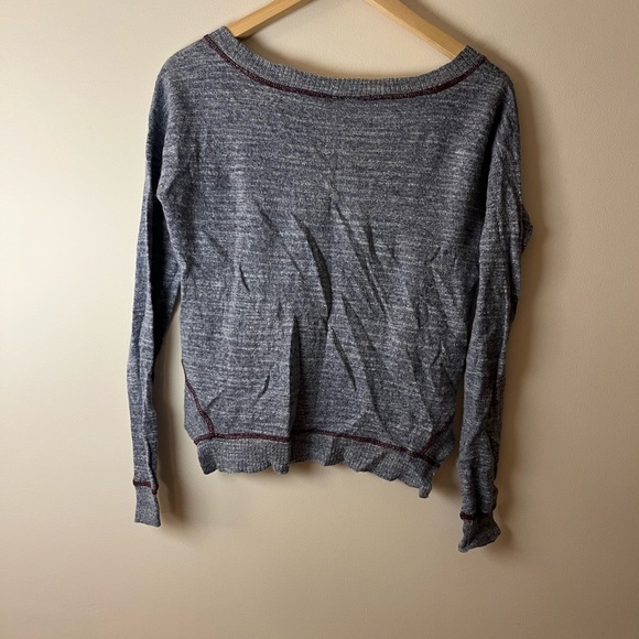 FreePeople blue crop sweater. EUC. Wrinkly from my closet. - Picture 1 of 2